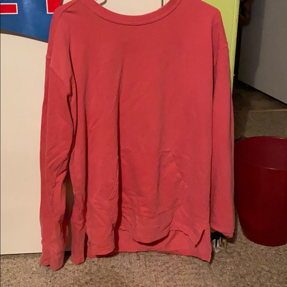 Coral comfort colors sweatshirt.